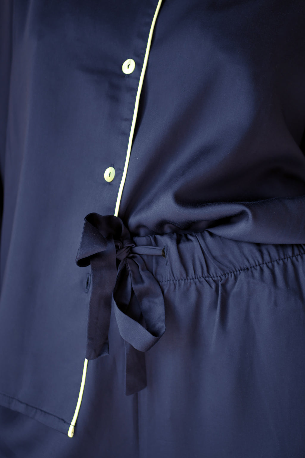 Womens 100% Bamboo Midweight Lounge Set - Midnight Ivory