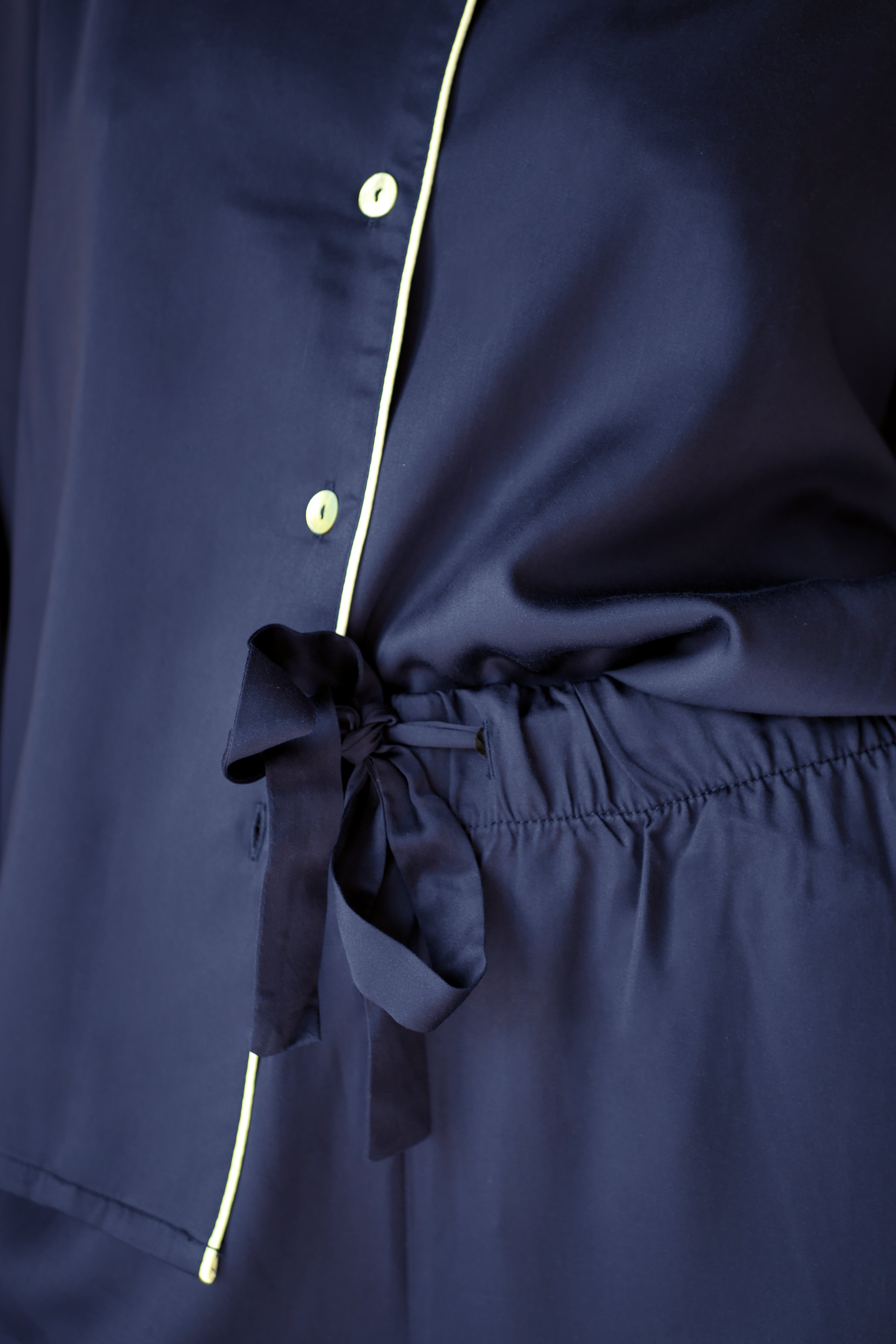 Womens 100% Bamboo Midweight Lounge Set - Midnight Ivory