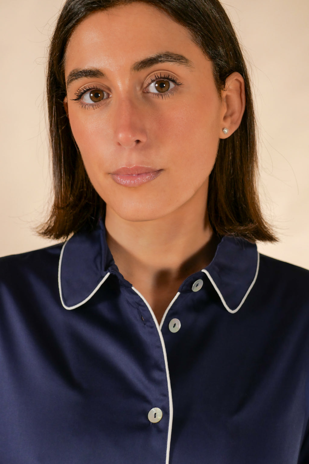 Womens 100% Bamboo Midweight Lounge Set - Midnight Ivory