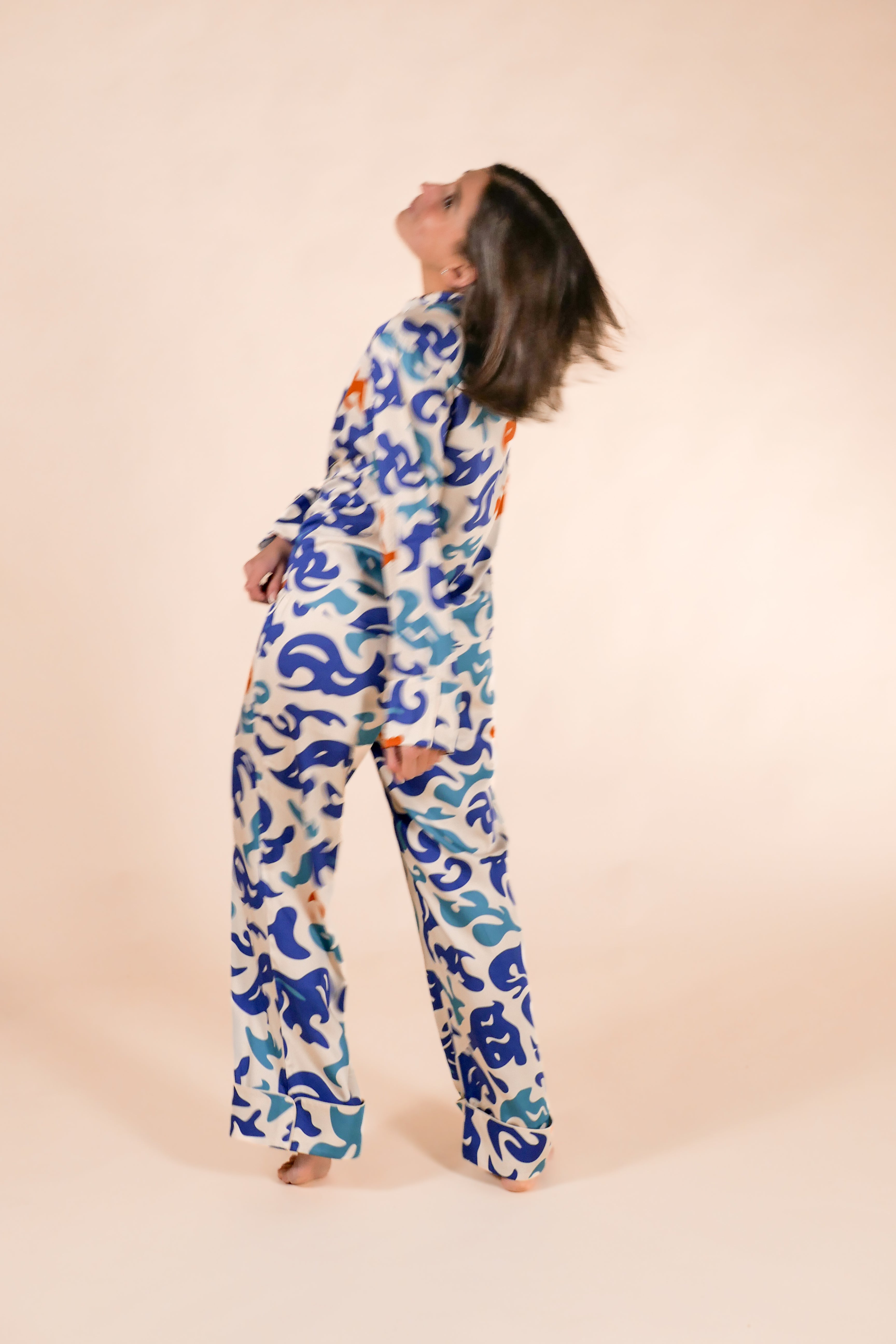 Womens 100% Bamboo Midweight Lounge Set - Ivory Thalassa