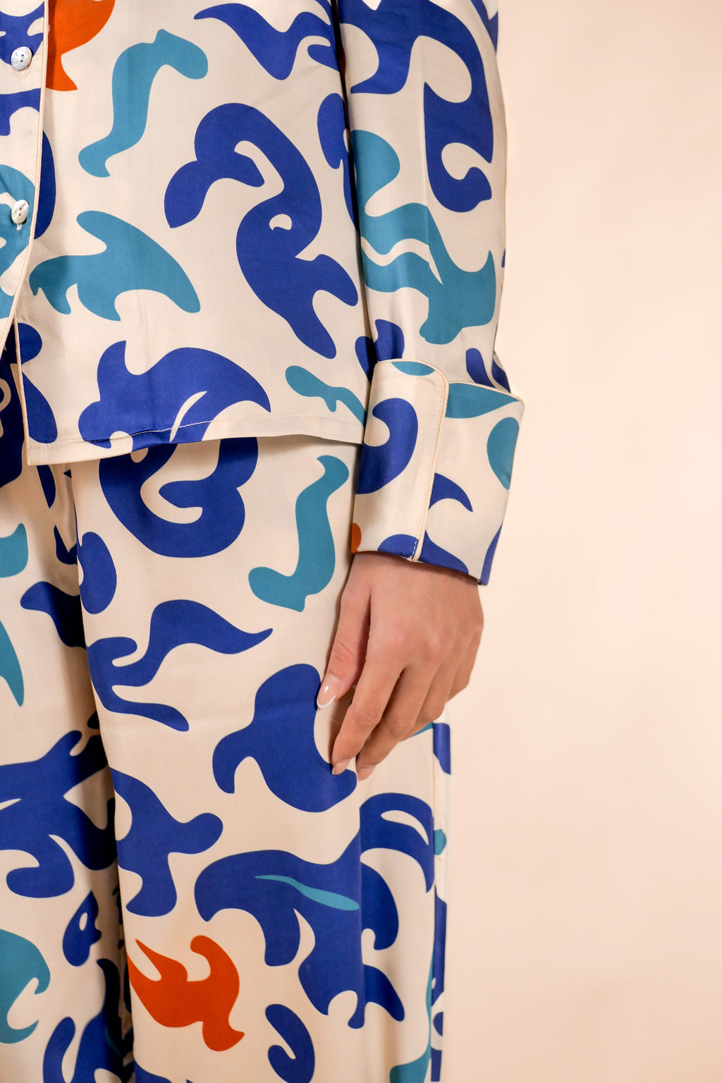 Womens 100% Bamboo Midweight Lounge Set - Ivory Thalassa