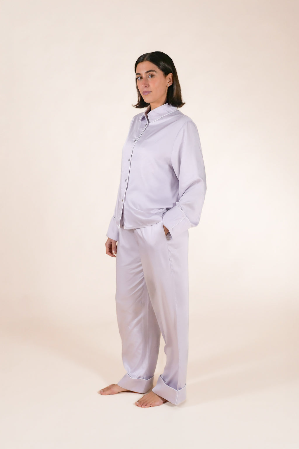 Womens 100% Bamboo Midweight Lounge Set - Lily Lavender
