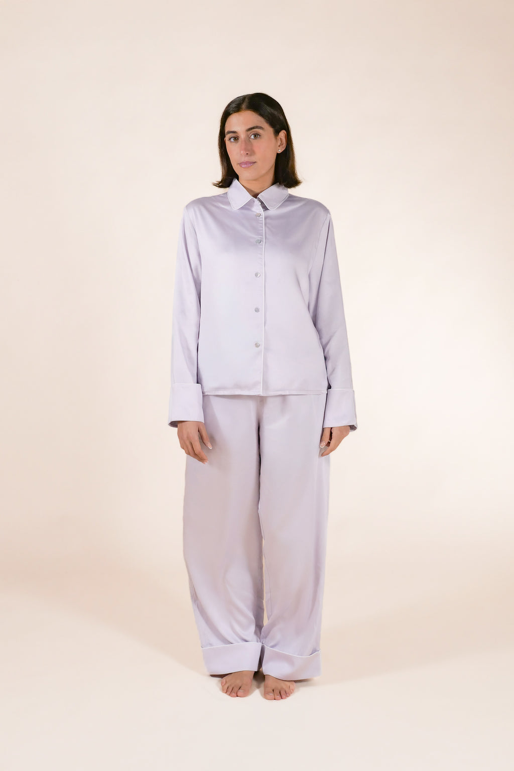 Womens 100% Bamboo Midweight Lounge Set - Lily Lavender