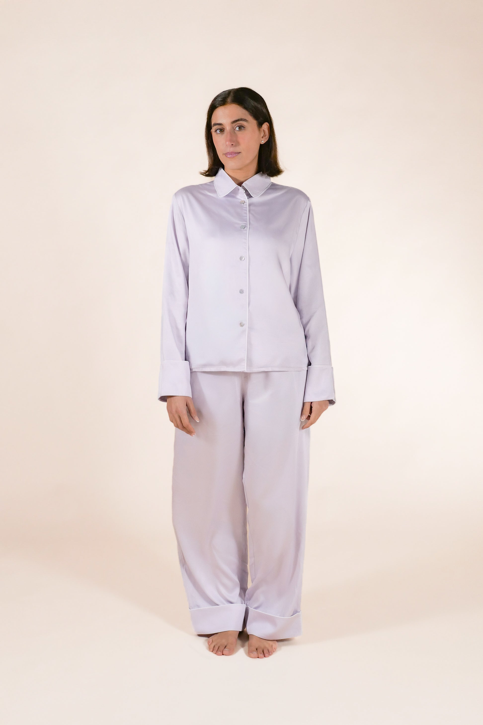 Womens 100% Bamboo Midweight Lounge Set - Lily Lavender