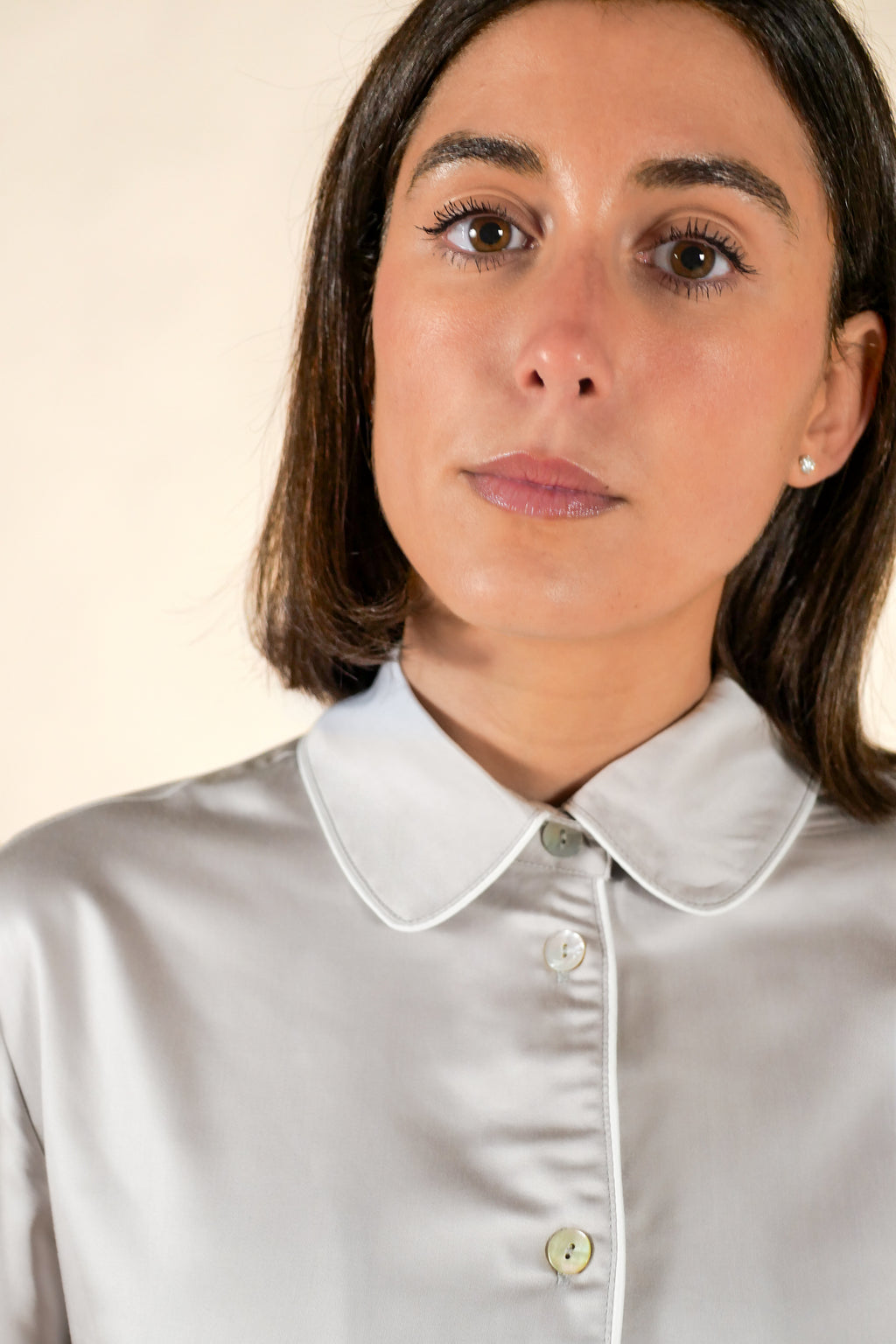 Womens 100% Bamboo Midweight Lounge Set - Silver Ivory