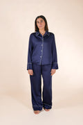 Womens 100% Bamboo Midweight Lounge Set - Midnight Ivory